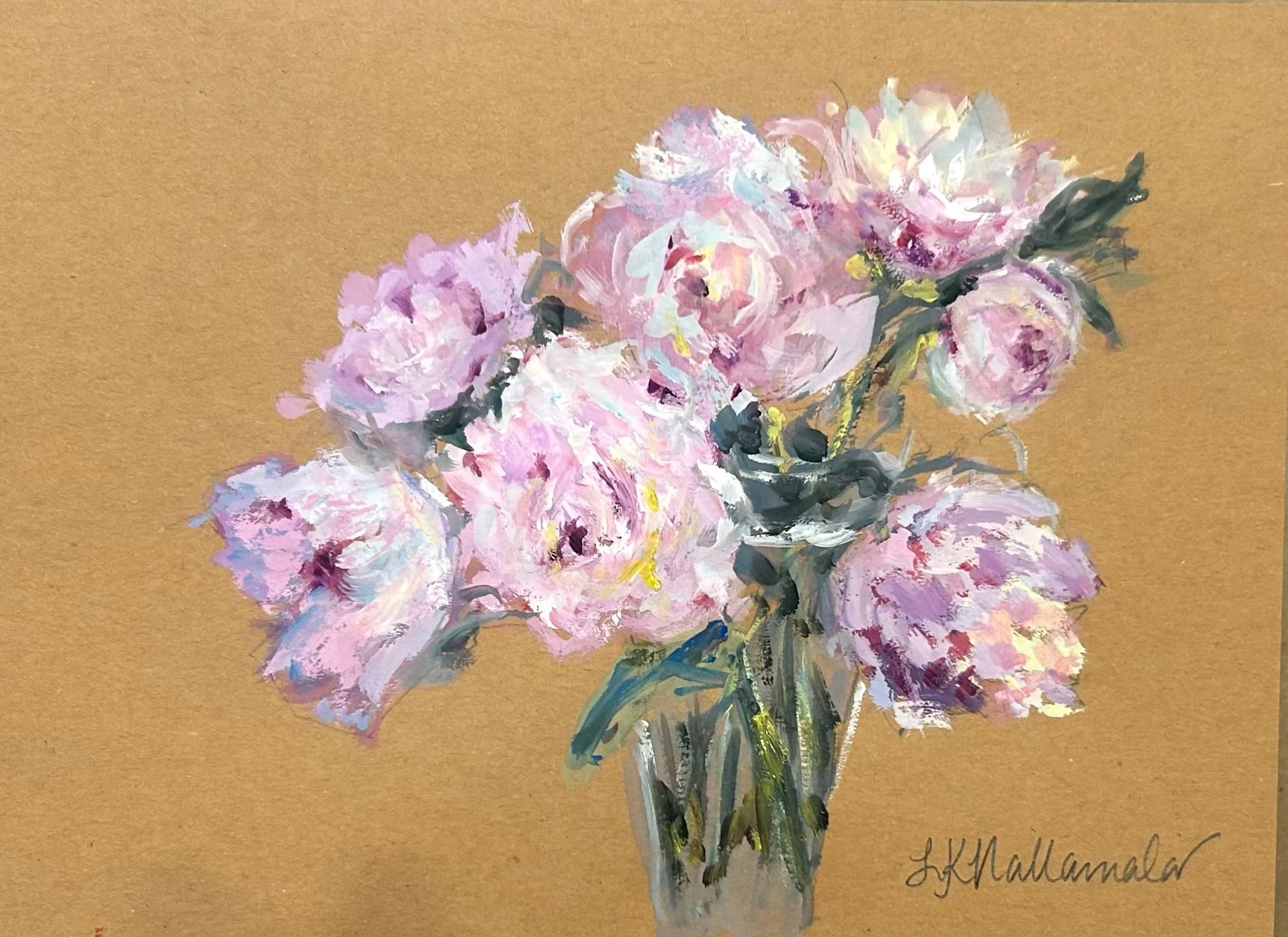 "Maria" 6x8 gouache on paper in acrylic frame / Private Collection