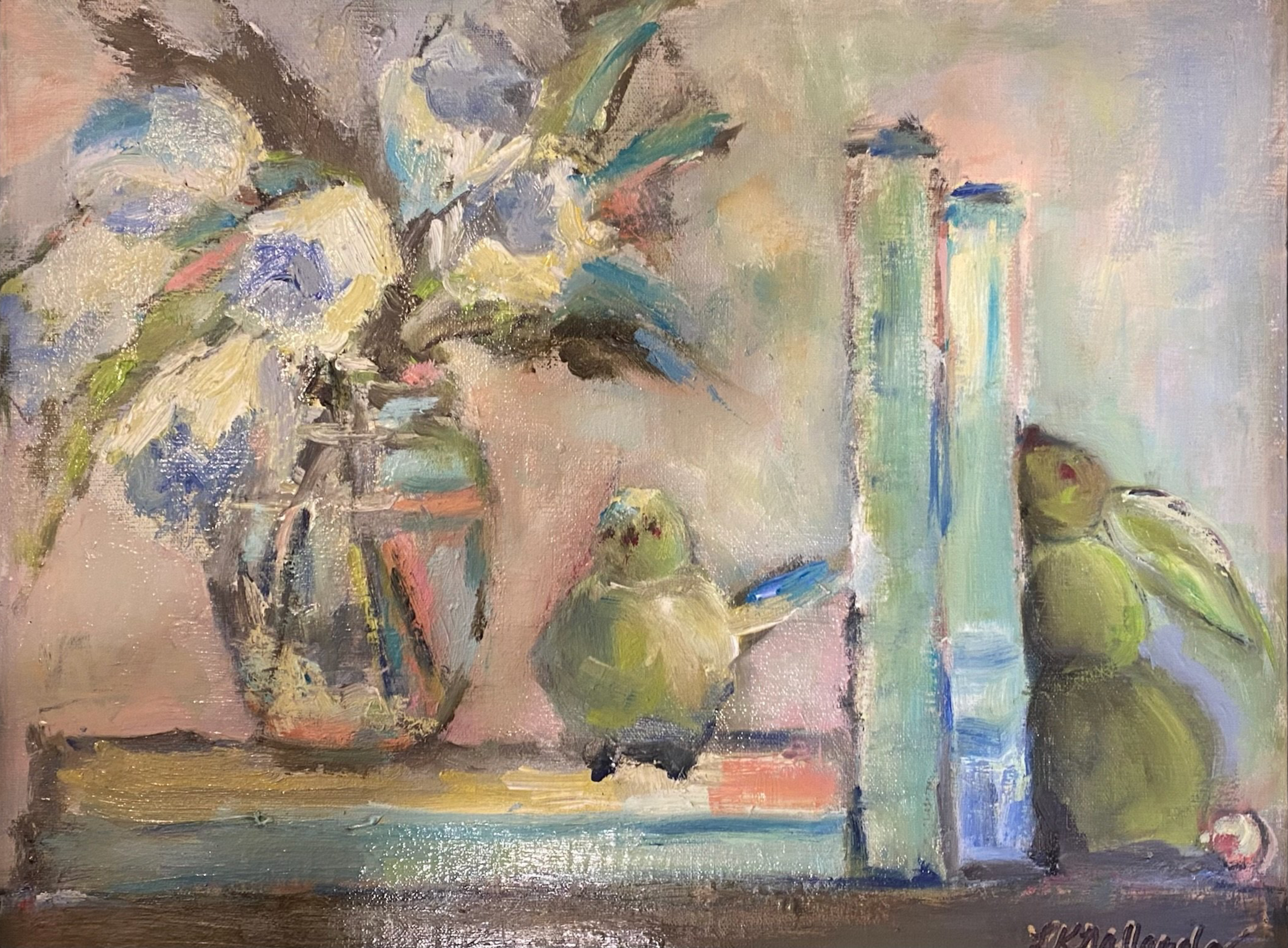 "My Safe Place" oil in gold floater frame / Donated to Lincoln Village Beautiful Things