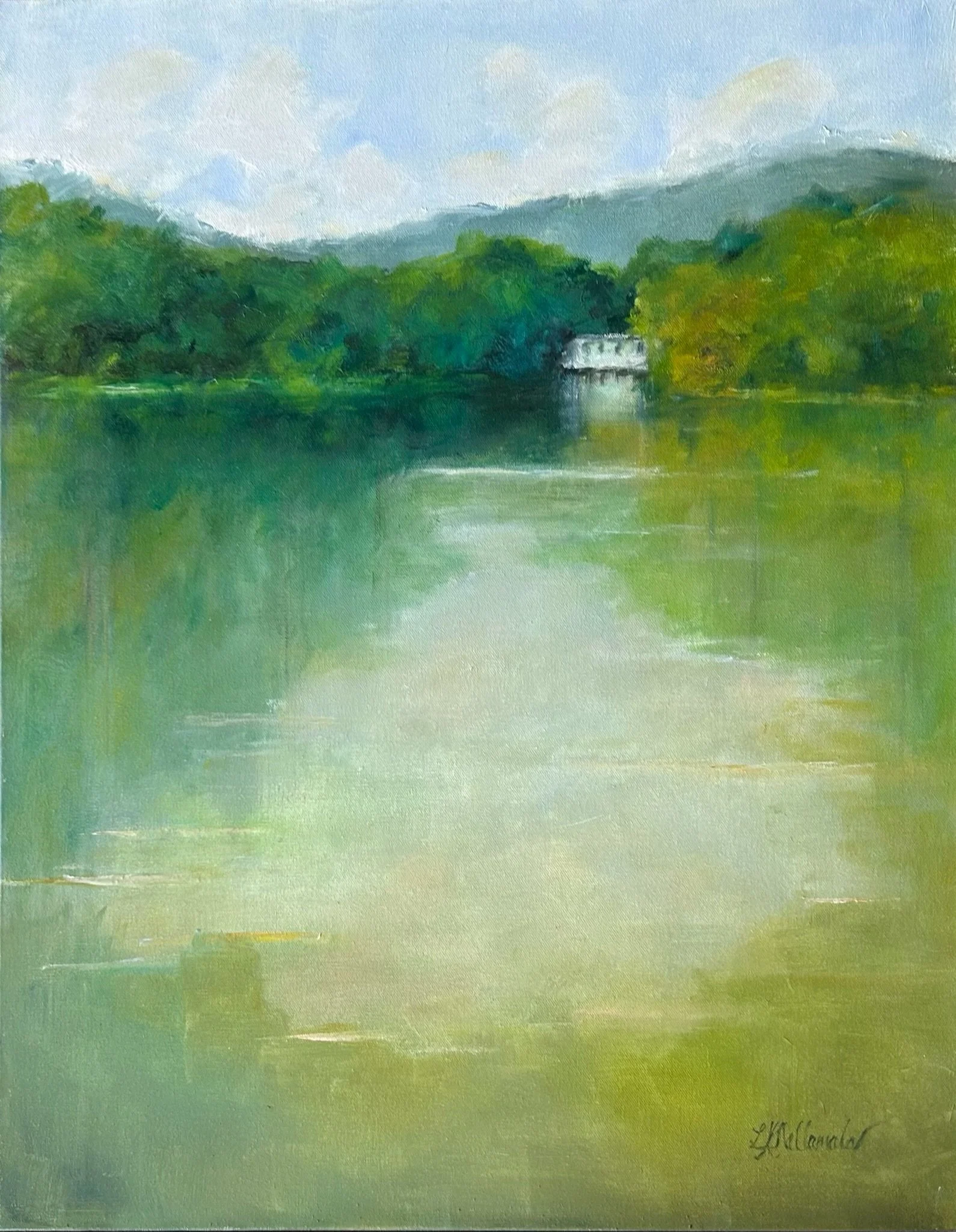"Water of Life" 22x28 oil in gold floater frame / Commission for R City Eye Care