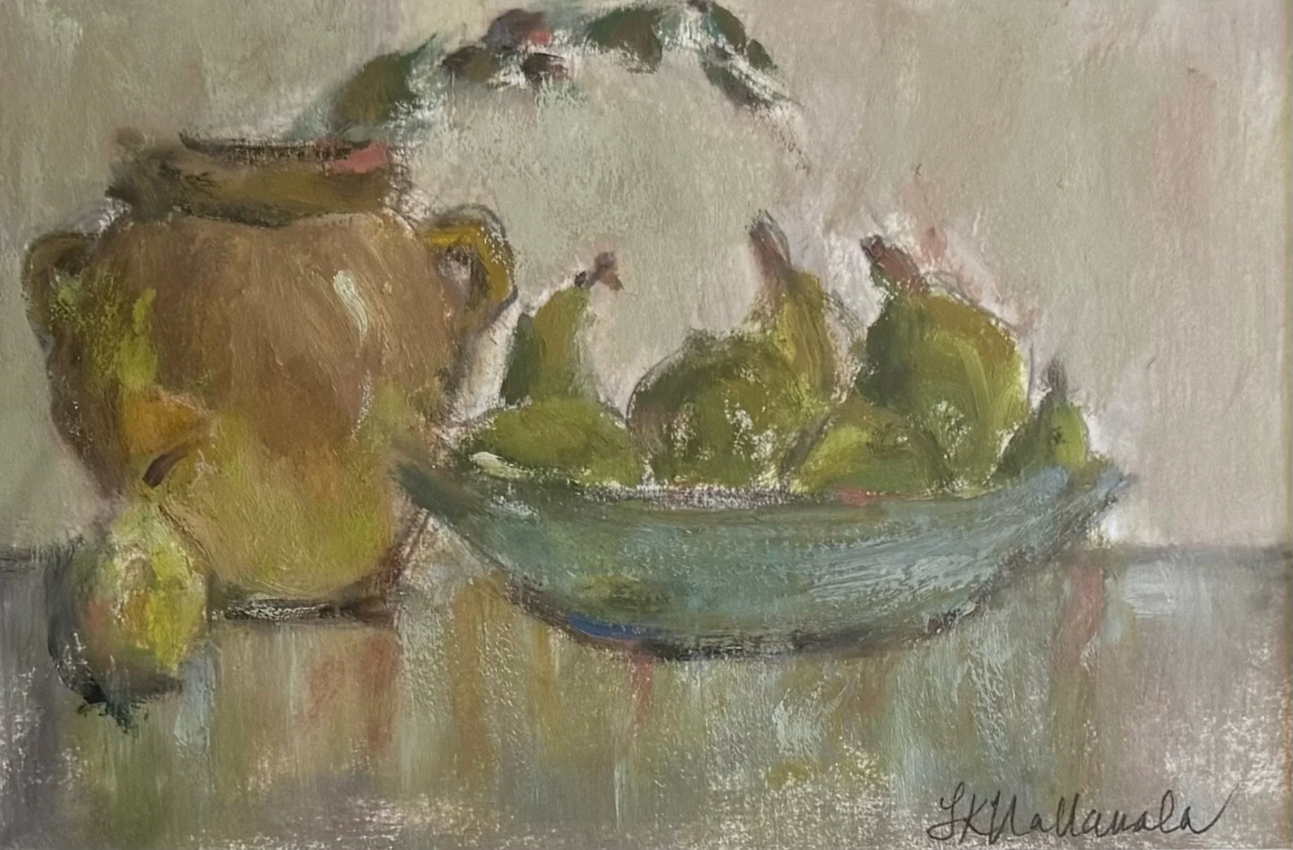 “Harvest of Blessing” Aix-en-Provence, France / 4.25x6.5 inch oil on paper in a 15.5x18.5 inch gold frame / $290