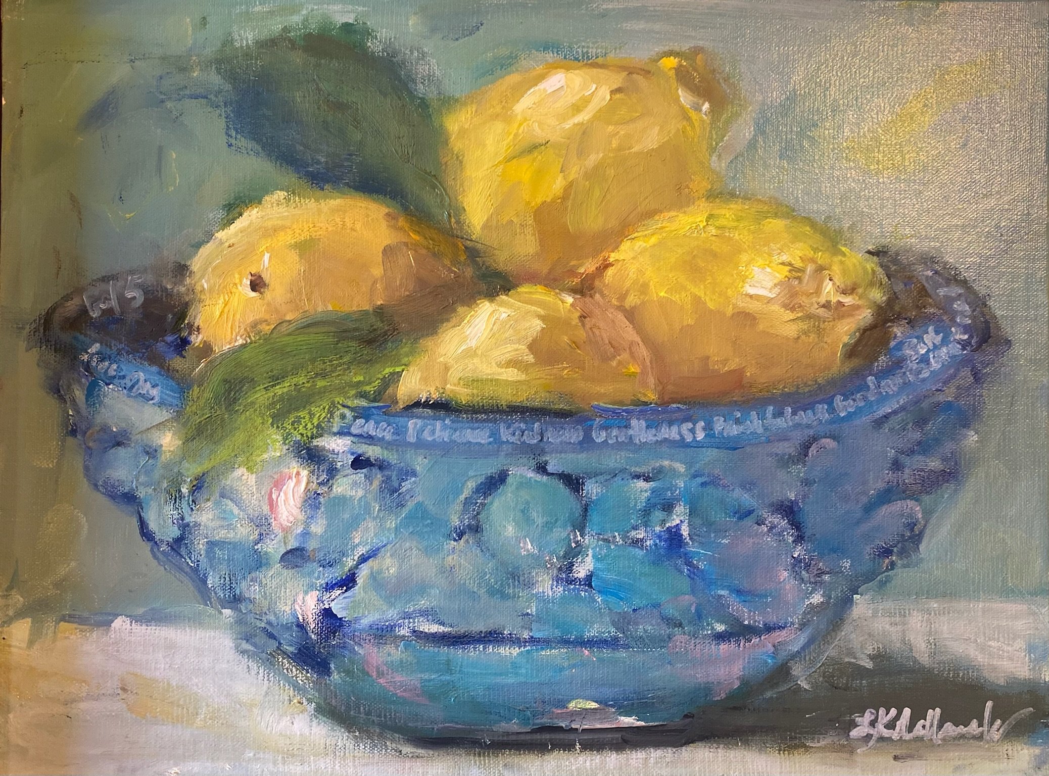 “Sun and Shield” 11x14 acrylic and oil in a gold floater frame / Purchased