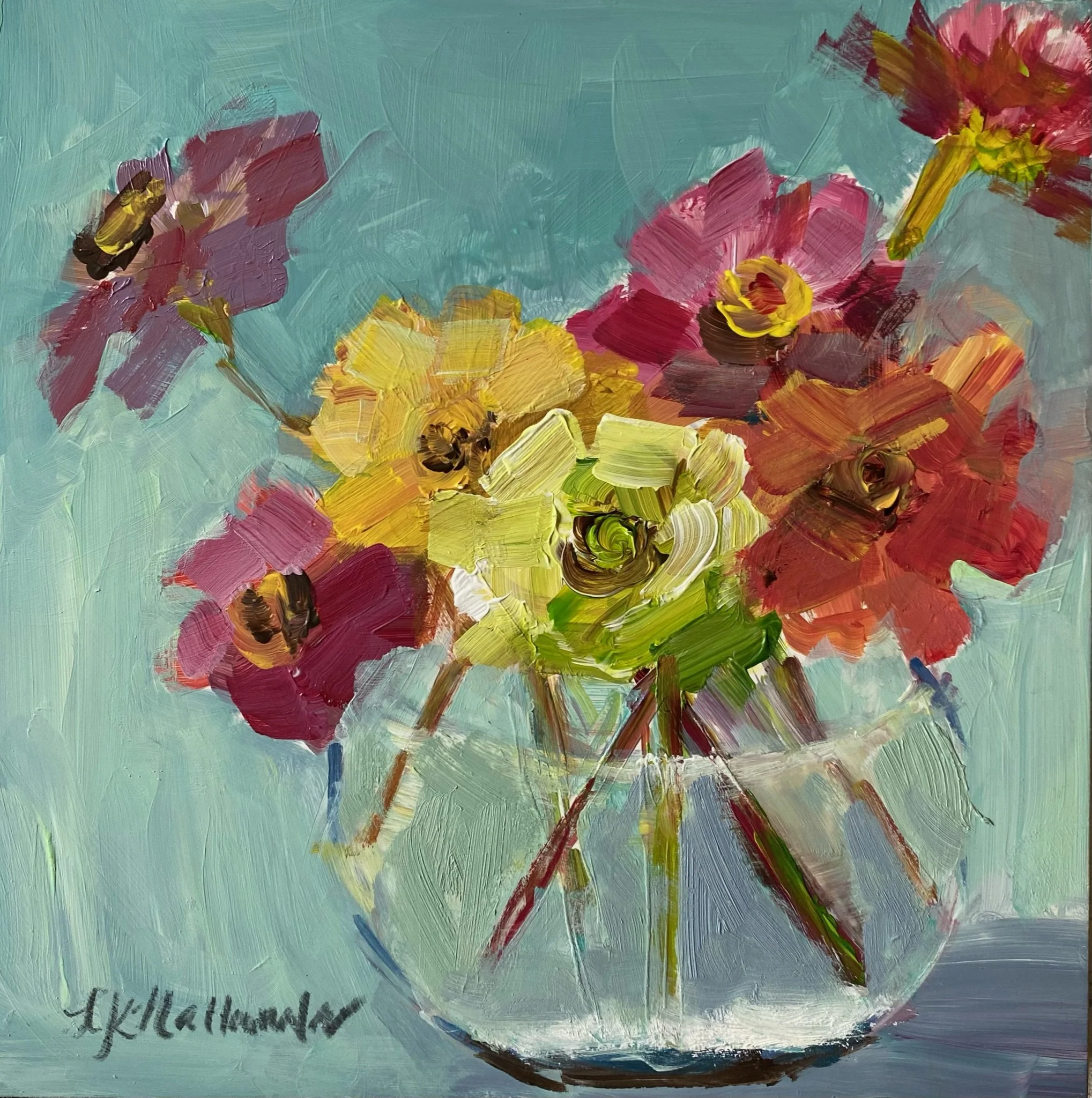 "Overcomer" 8x8 acrylic on gesso board / Purchased