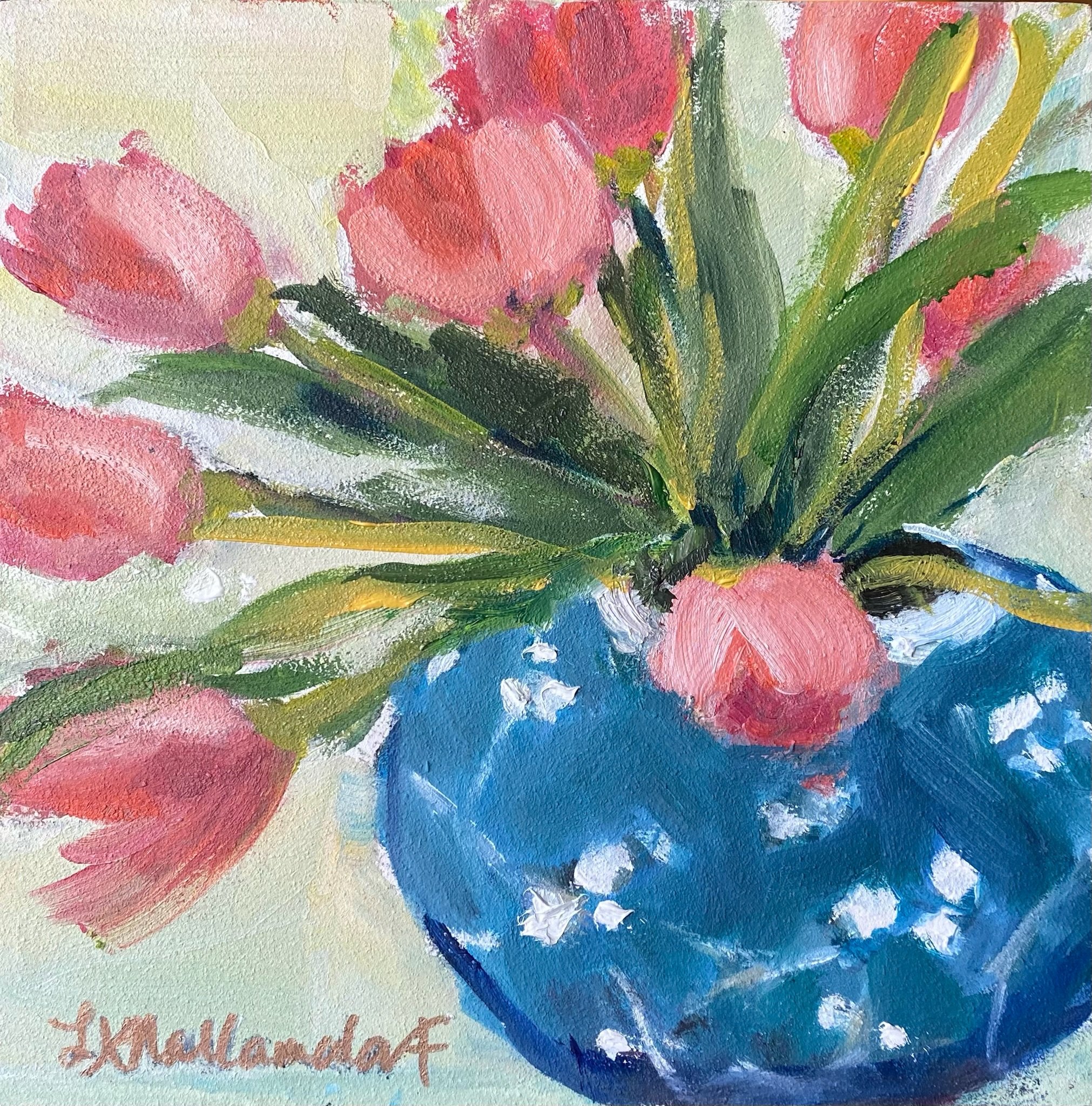 "Running Over" 8x8 acrylic on gesso board / 
Purchased 