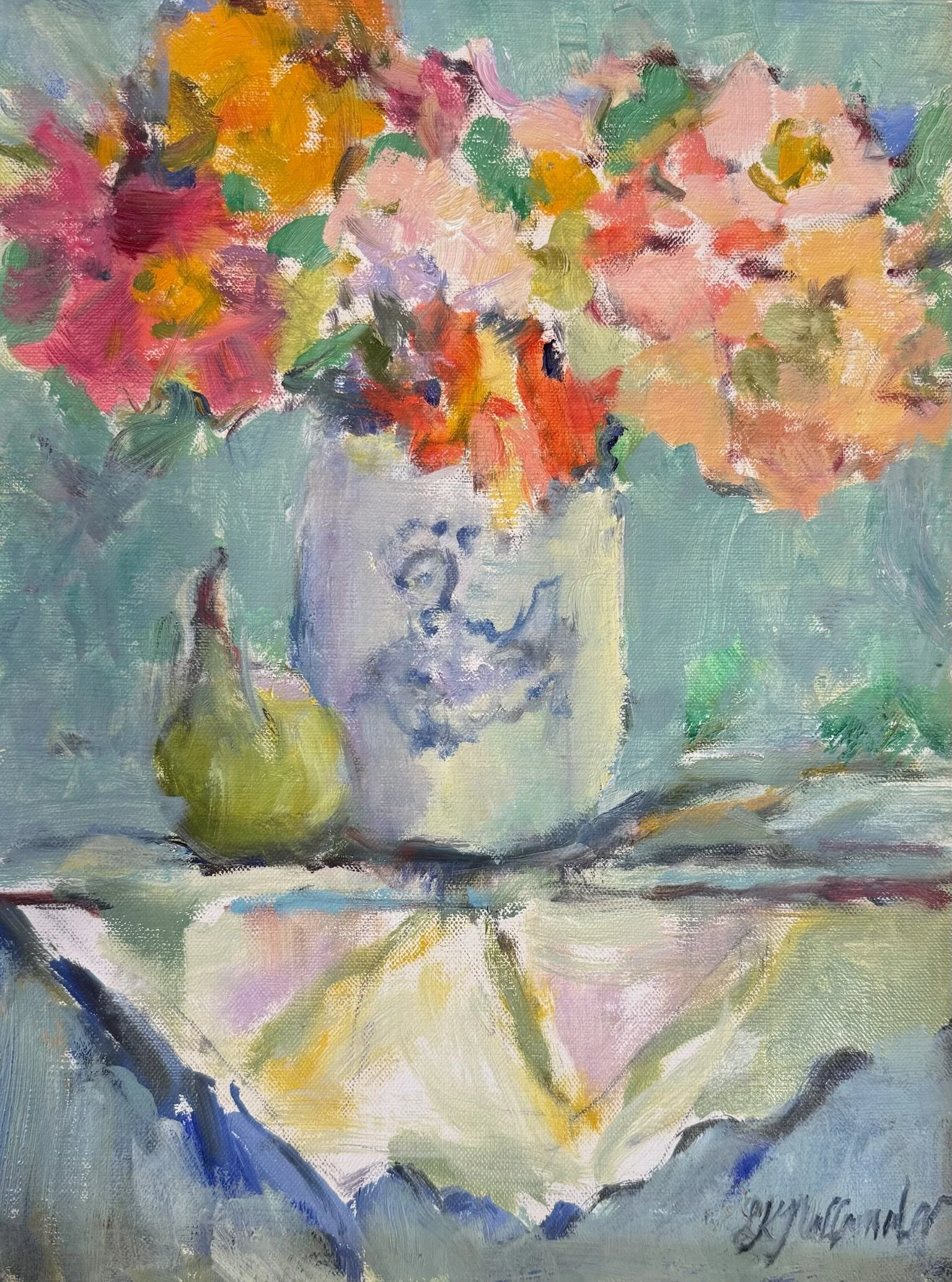 “Filled with Joy” Ruffato Estate, Aix-en-Provence, France / 12x16 oil in a 15.5x19.5 inch white frame / $325