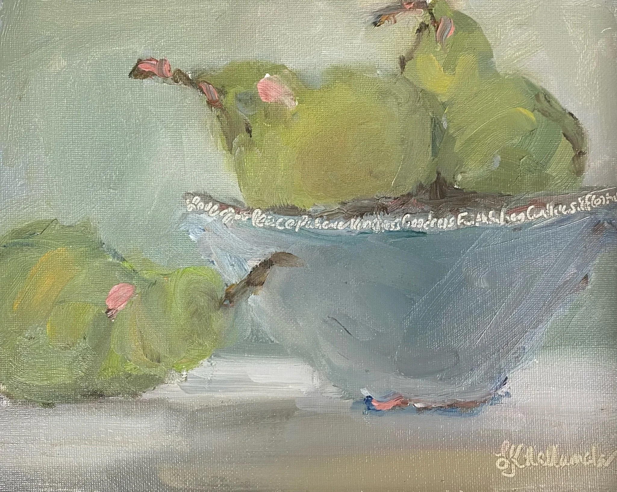 "Inspiration" 8x10 oil in gold floater frame / Purchased