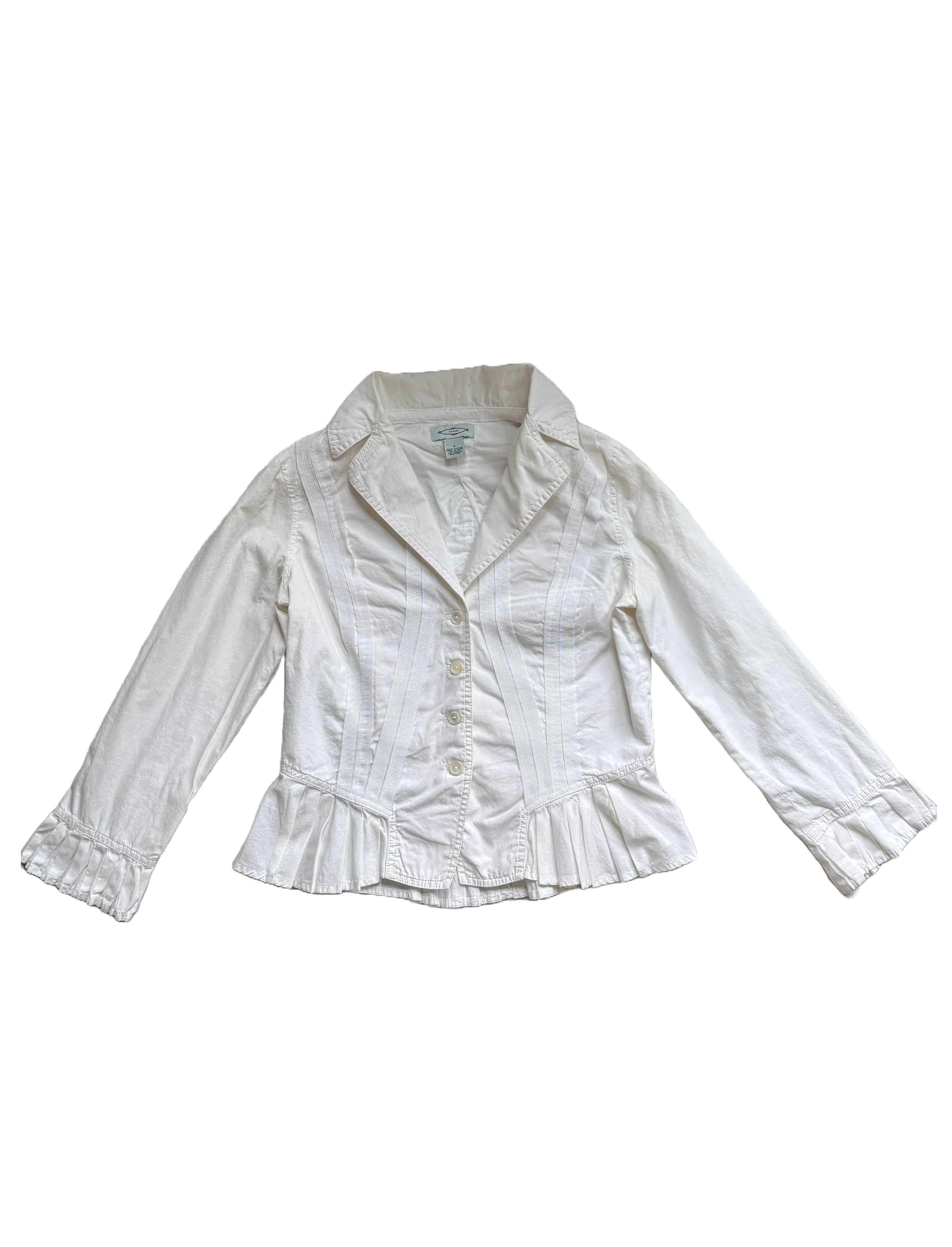 pleated button up