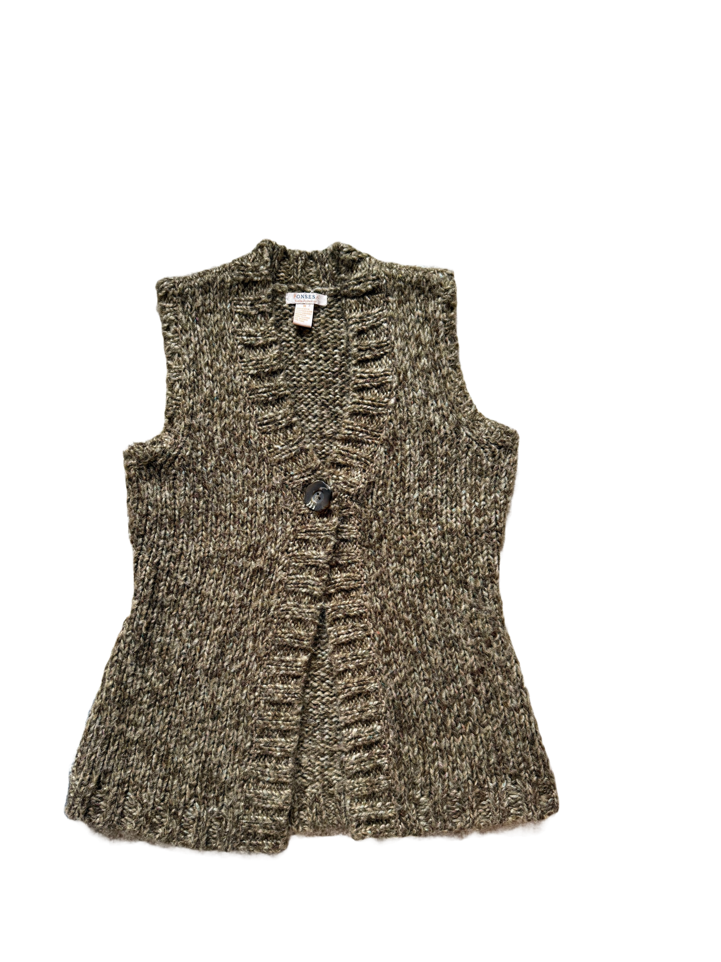 sweater vest with flower button
