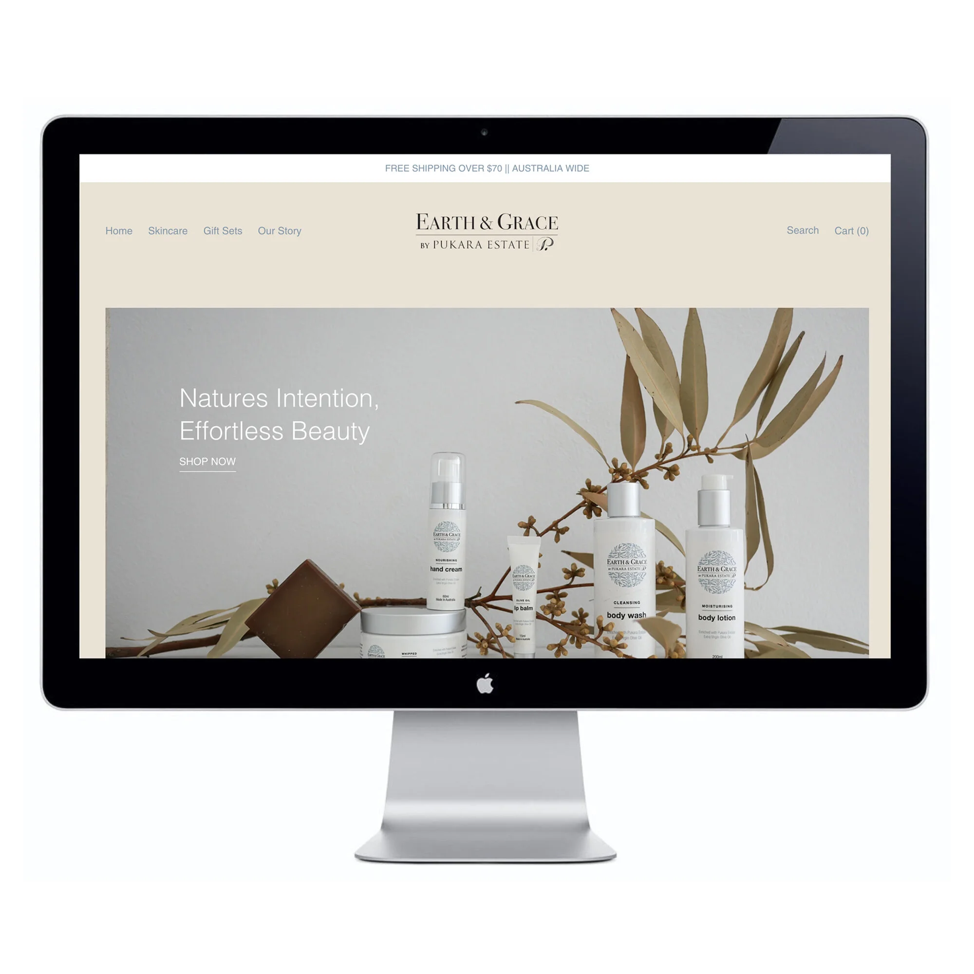 Earth & Grace Skincare E-commerce web development