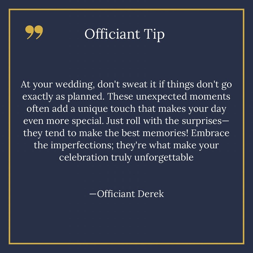 We recently asked the team to share their best tip for couples to remember when it comes to their wedding day. We loved Derek&rsquo;s note to couples! Such a great reminder