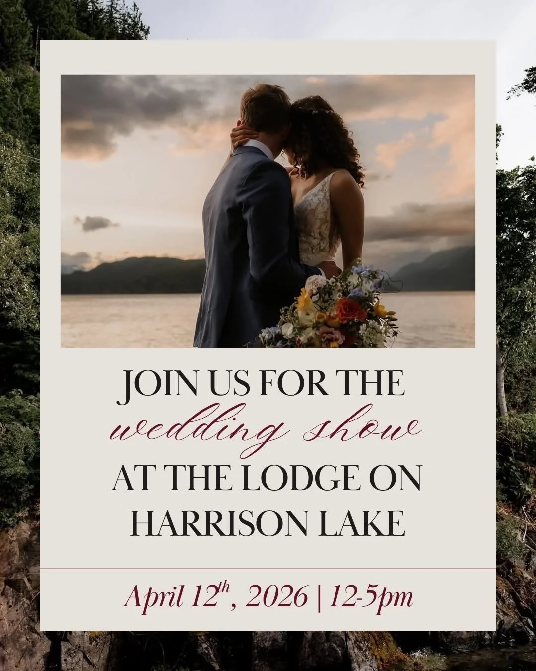 ✨ The Wedding Show at The Lodge on Harrison Lake ✨

We&rsquo;re excited to be part of this beautiful, curated wedding experience on April 12, 2026 🤍

If you&rsquo;re planning your celebration, this is an afternoon you won&rsquo;t want to miss&hellip