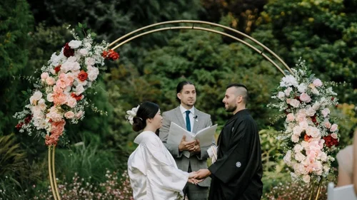 Intimate garden wedding ceremony
