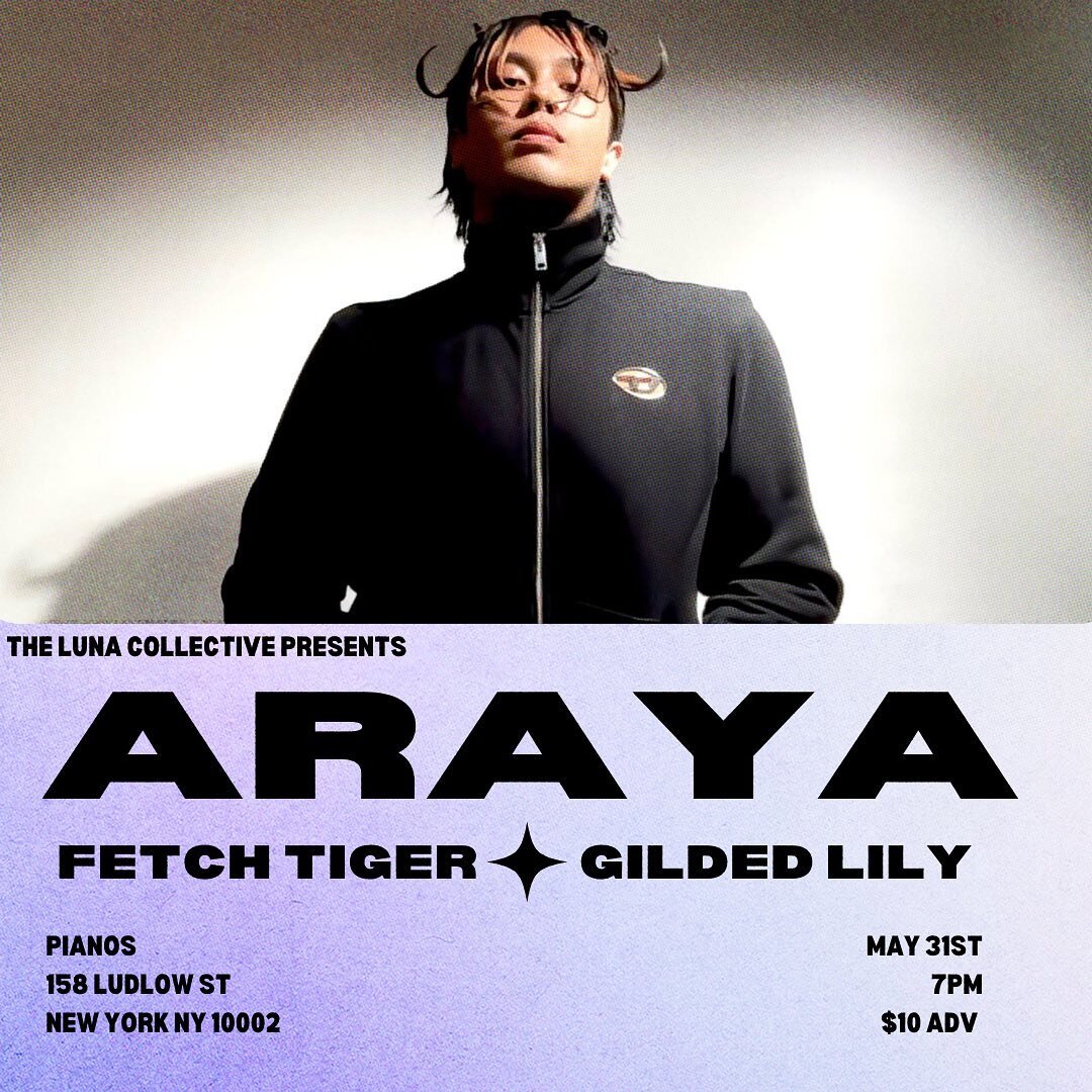 We can&rsquo;t wait for our upcoming NYC show with @arayaworld @fetchtiger &amp; our new addition @gildedlily222 🎉

Get your tickets now - link in bio 🎫