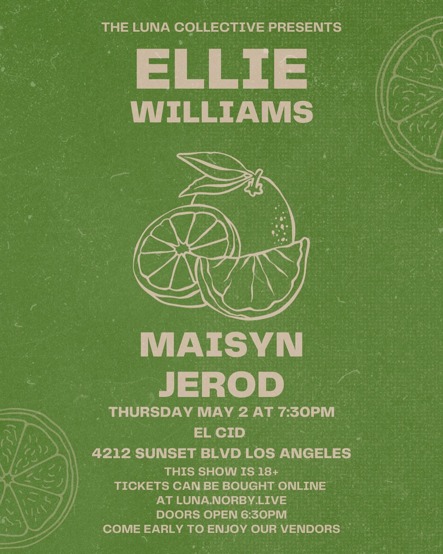 We can&rsquo;t wait to party with all of you lovely LA people on Thursday 🥳 Come early to enjoy our amazing vendors &amp; stay to get serenaded by our killer musical lineup 🥹

Ticket link in bio 🗣️