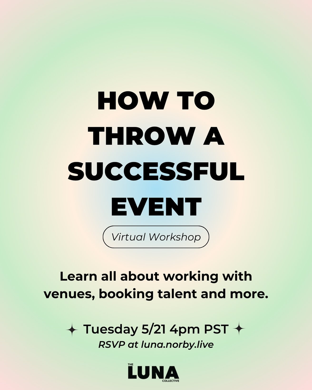 Join us for a virtual workshop to learn all about throwing shows ✨

This workshop equips you with the knowledge to plan, promote &amp; run unforgettable live concerts &amp; art shows 🤝