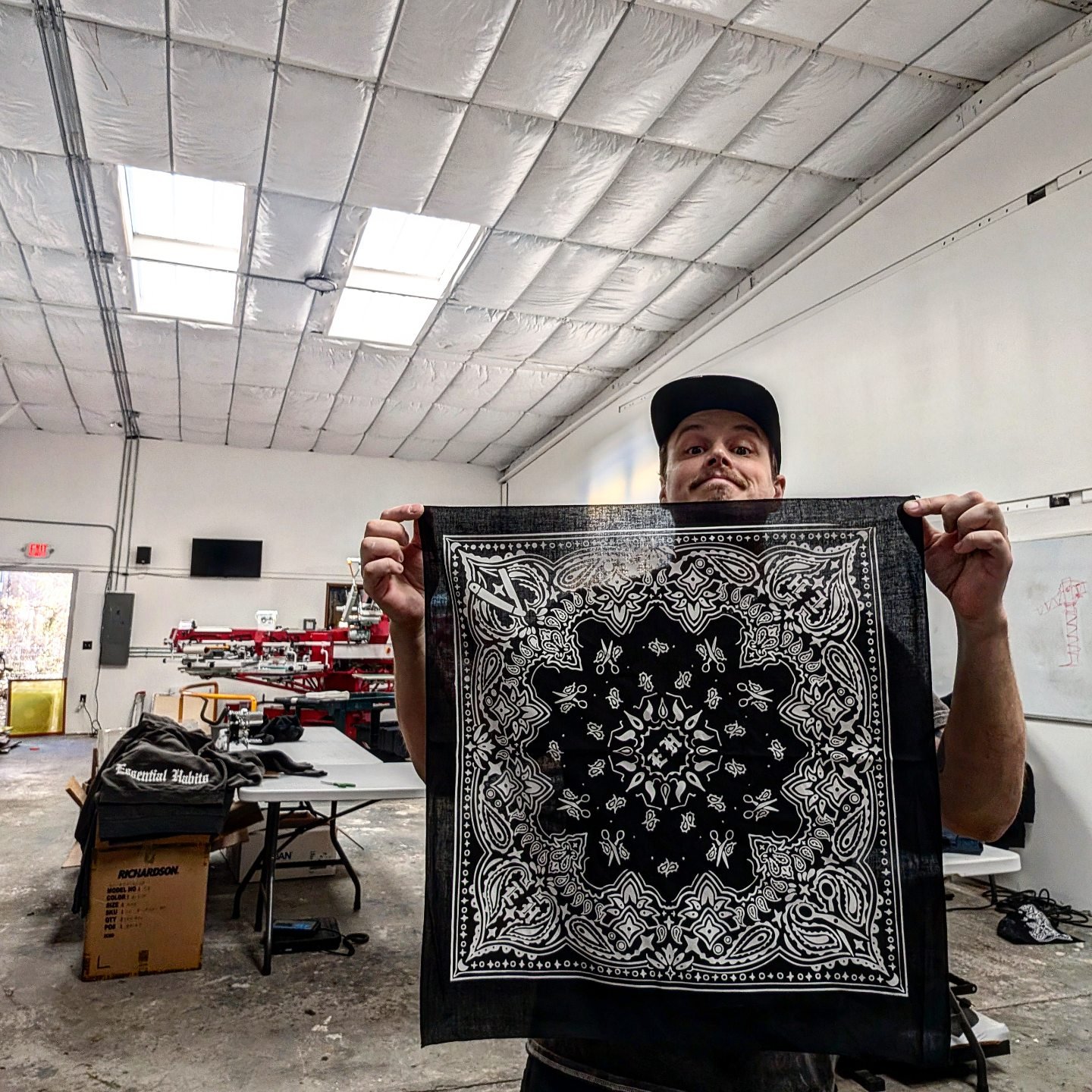first batch of bandanas on the auto!