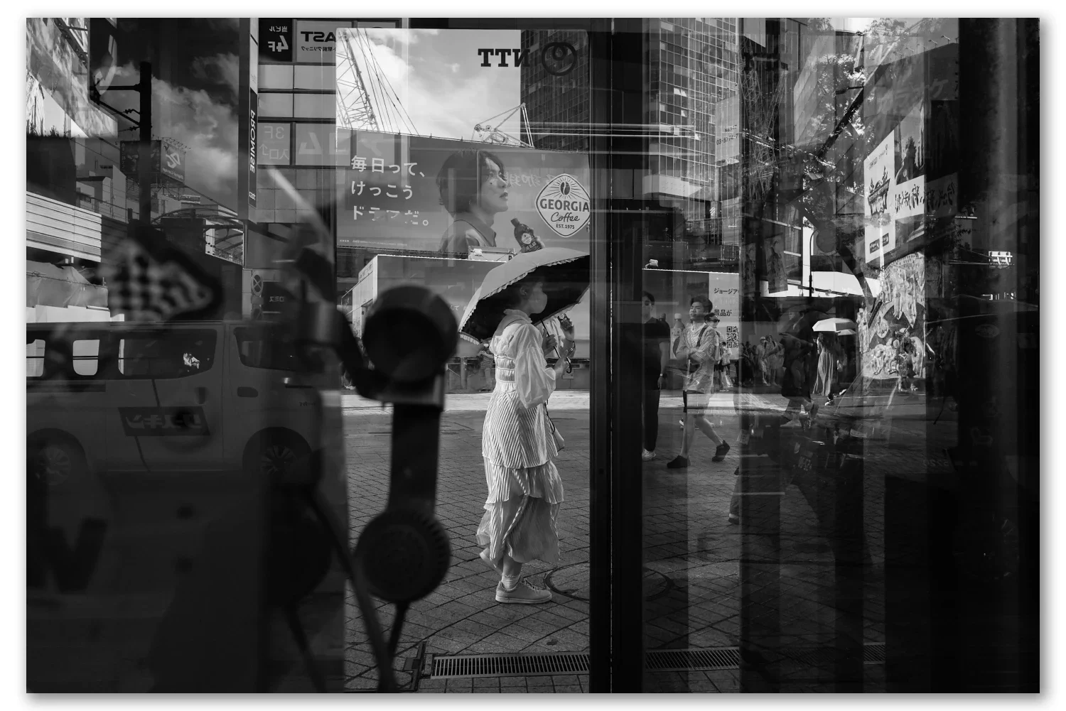 Reflection at Shibuya Crossing