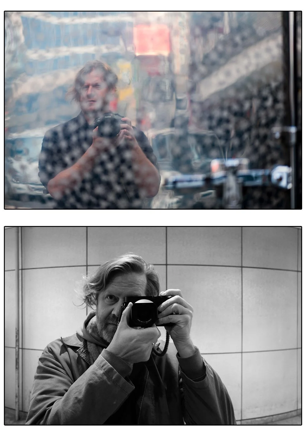 Self portrait diptych of Jeff Austin the street photographer