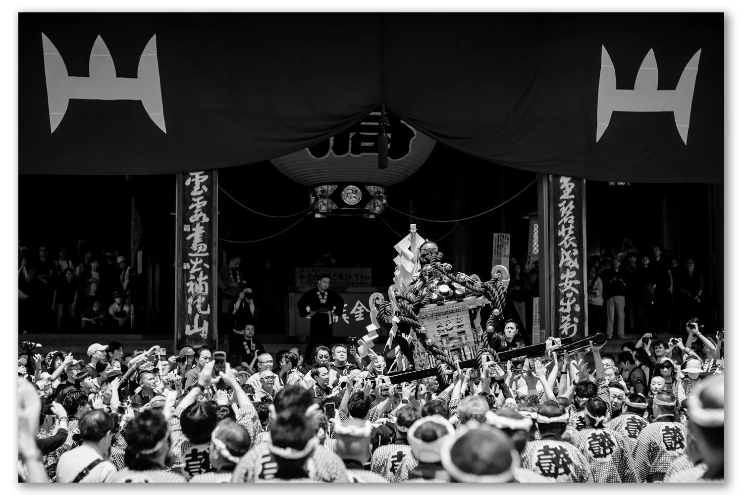 Mikoshi at the Sanja Matsuri 2026 shot with an 85mm-H Auto Nikkor