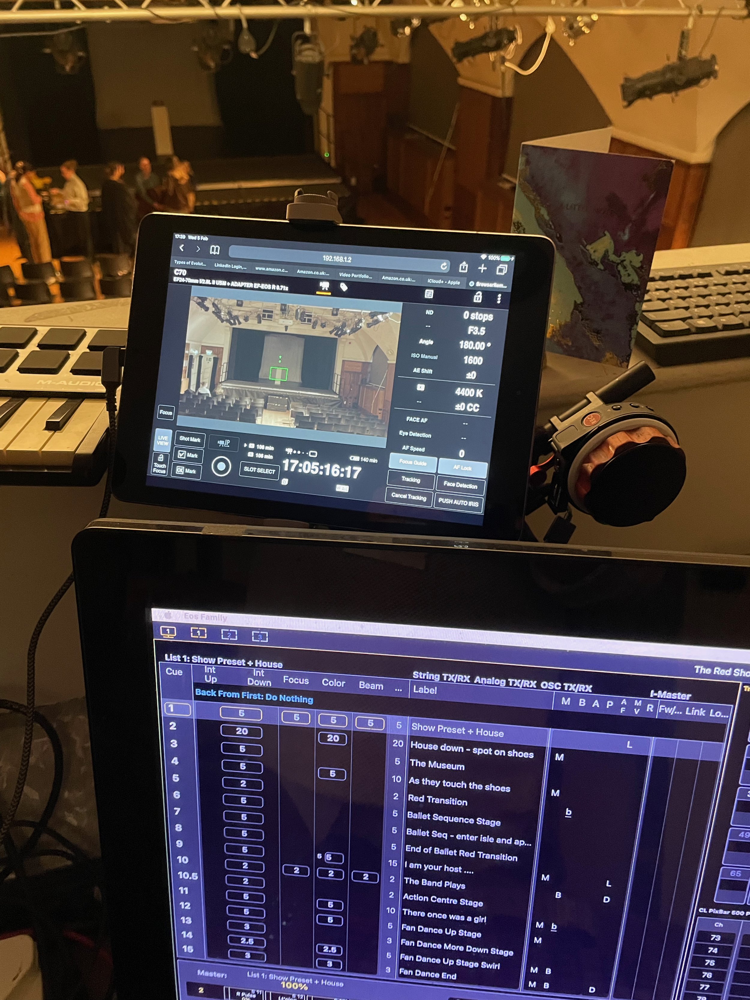 Programming and operating lights, sound and video for the QCL production of The Red Shoes