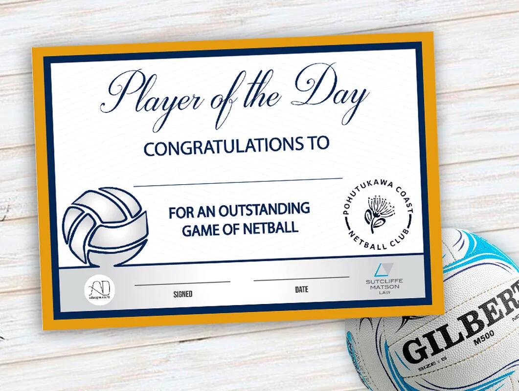 Netball Certificate Templates