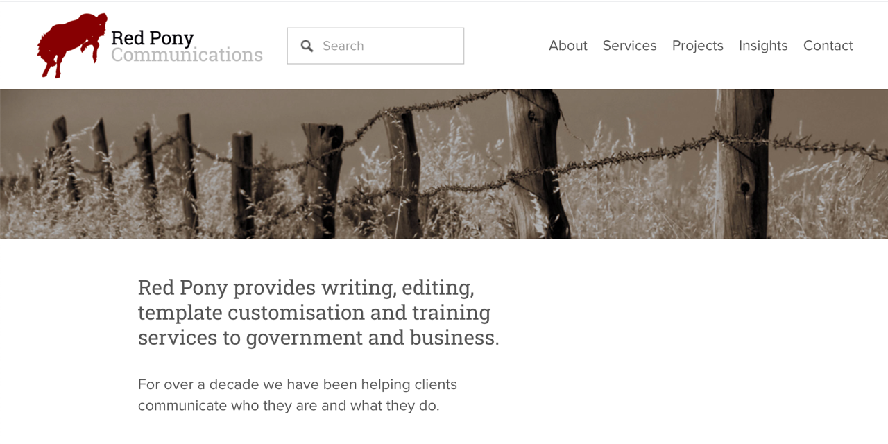 Screenshot of Red Pony website.