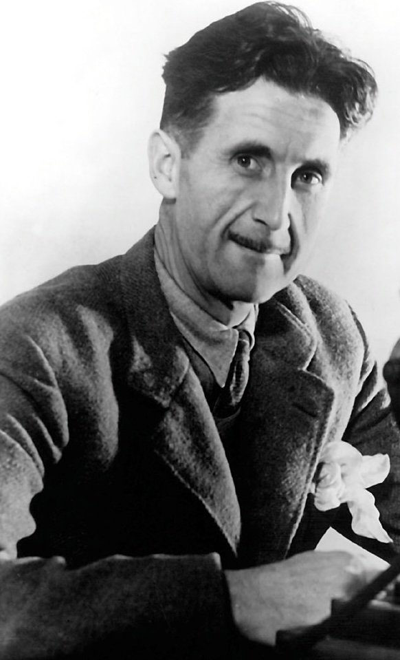 English author, George Orwell, wearing a suit.