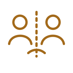 icon of two persons separated by a dotted line
