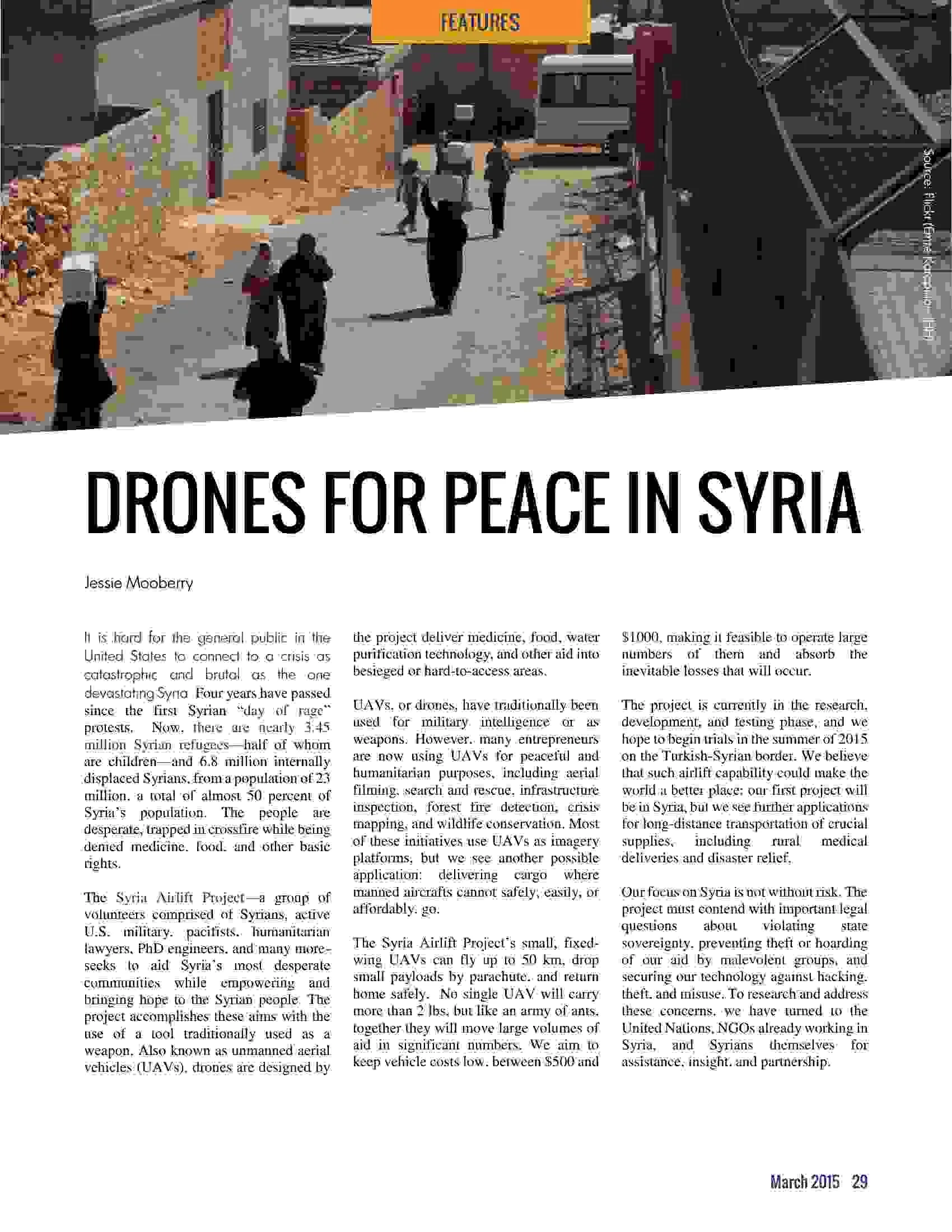 Thumbnail for “Drones for Peace in Syria,” a 2015 Building Peace article by Jessie Mooberry.