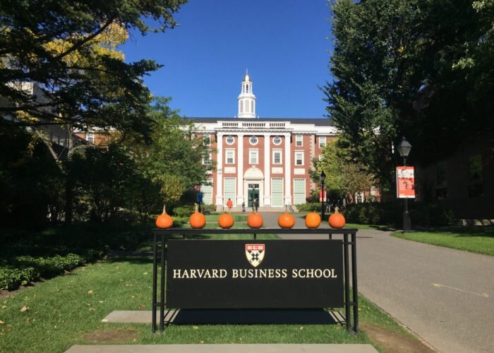 Harvard University Harvard Business School decorating for Halloween. Presidio Education®, 2018.