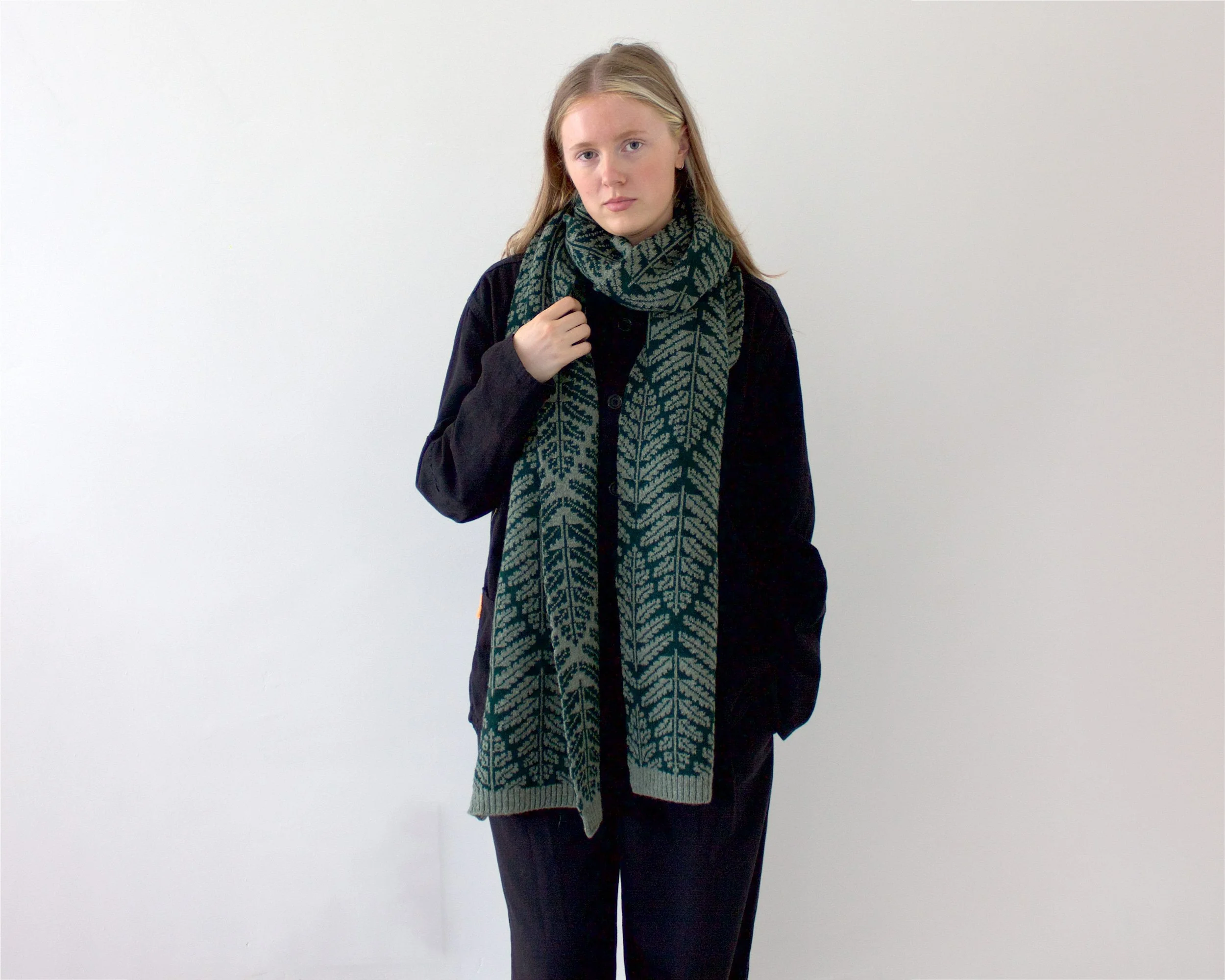 Fern Lambswool Scarf - Green