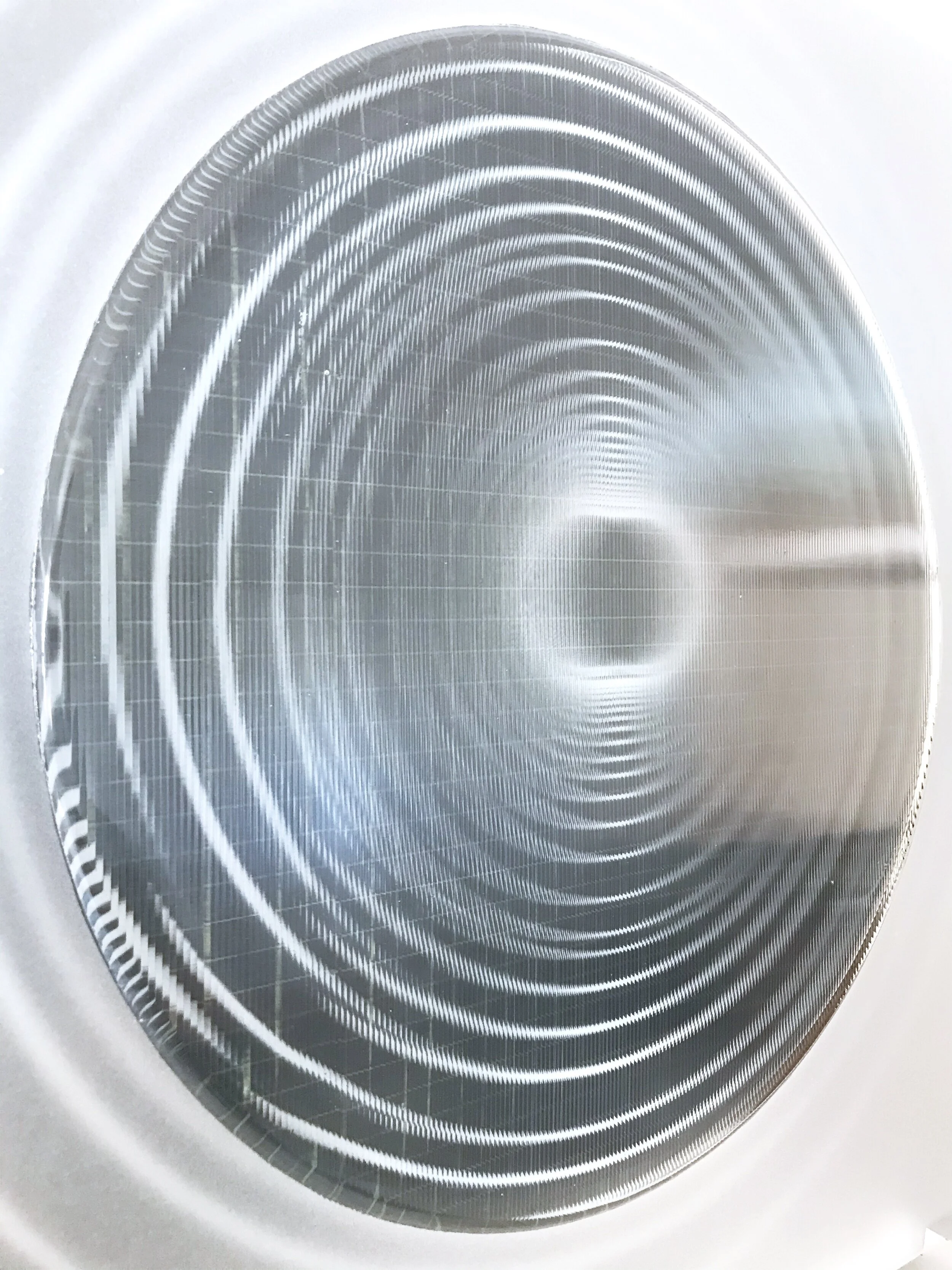 Helen Slater Glass - Inverted Symmetric Cone- Glass Lenticular Sculpture