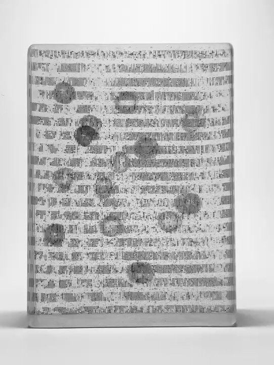 Interference, showing in &lsquo;It&rsquo;s All in the Technique&rsquo;. This @contemporaryglasssociety selected members exhibition is on at @theworldofglasssthelens until 11th April. Don&rsquo;t miss this stunning exhibition that examines the broad r