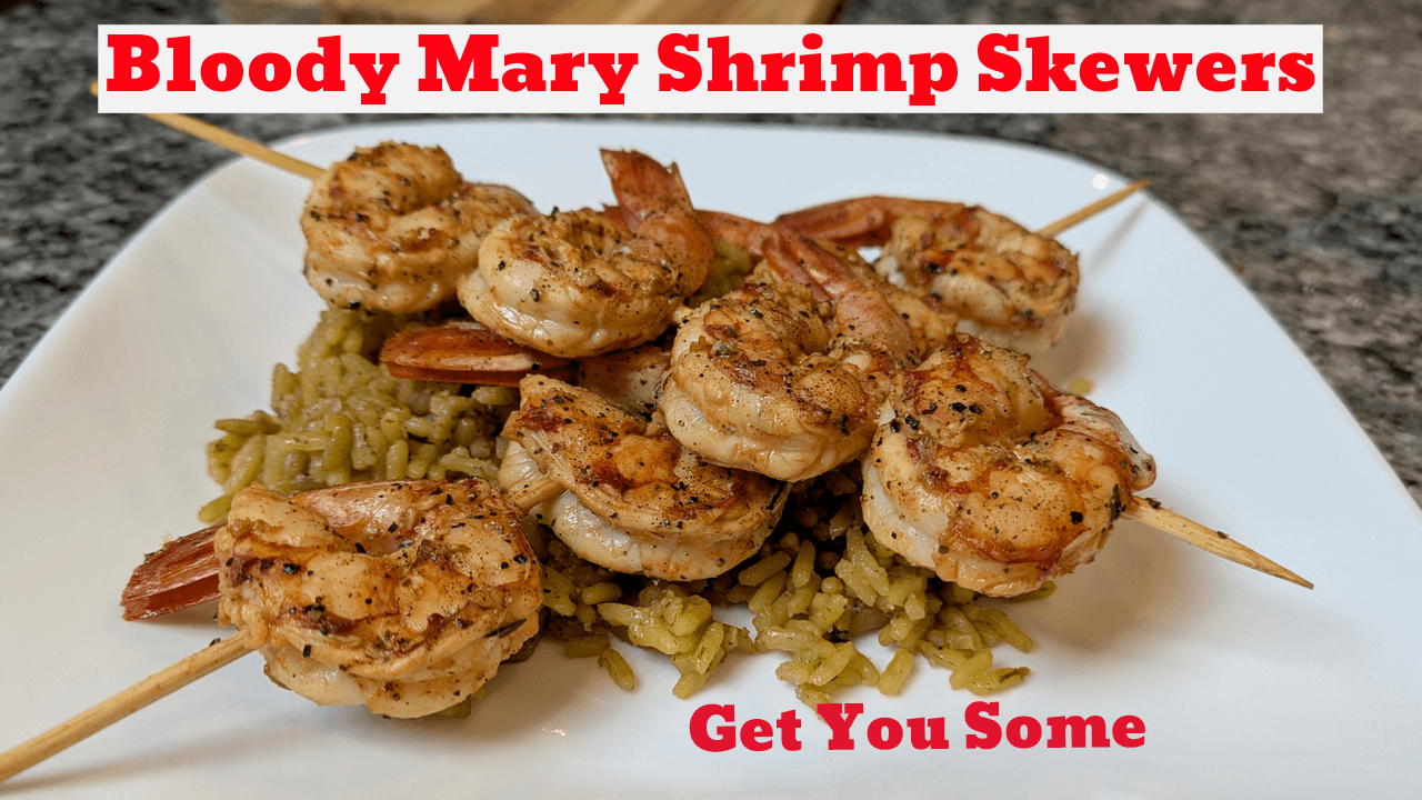 Bloody Mary Shrimp Skewers