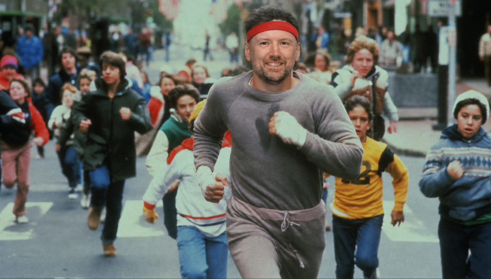 A photoshop image of Mike as Rocky