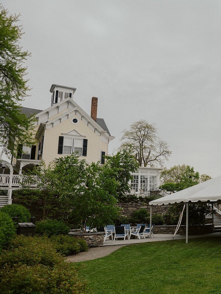 View of the Inn at Taughannock with the tent setup