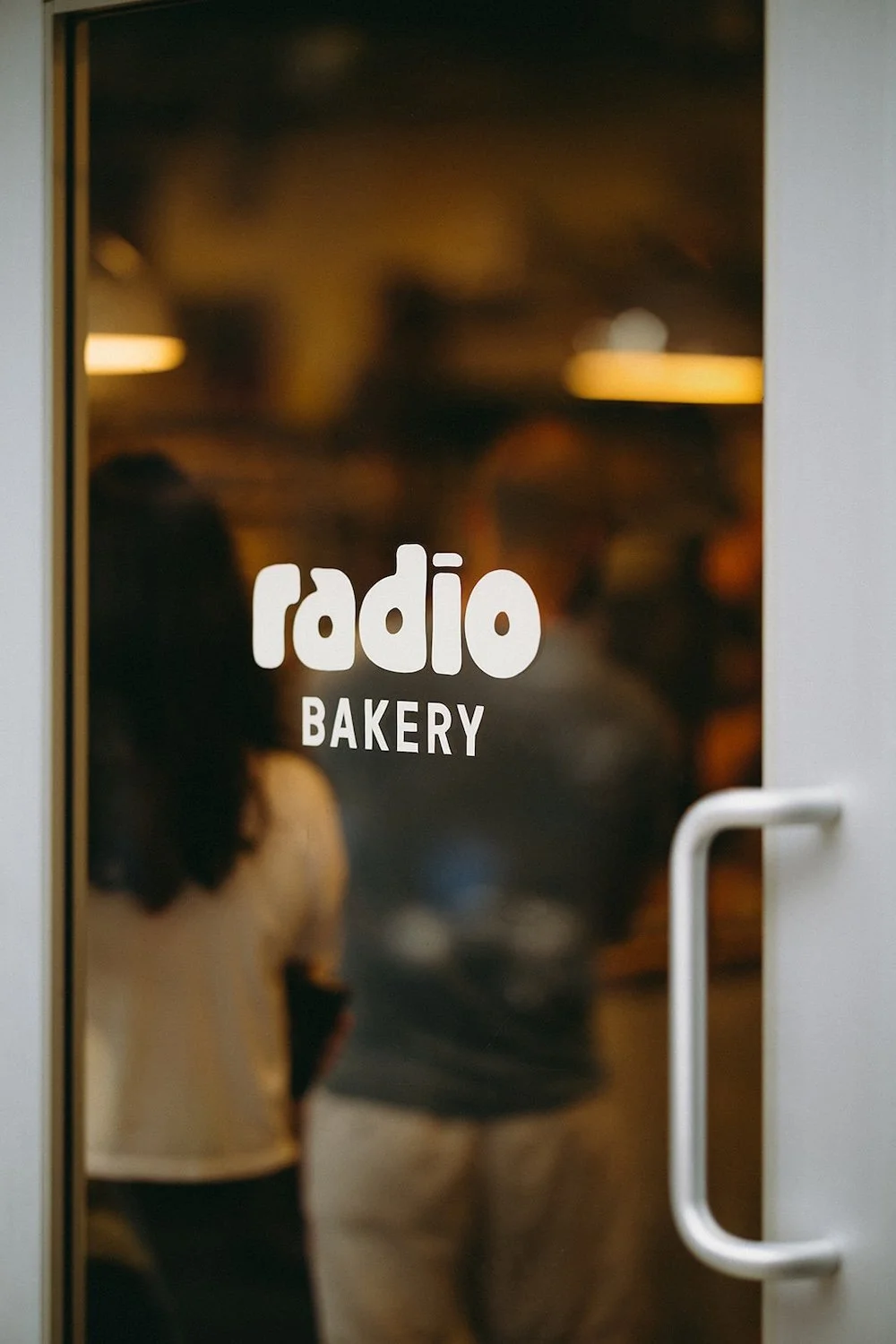 Photo of the "Radio Bakery" door. 