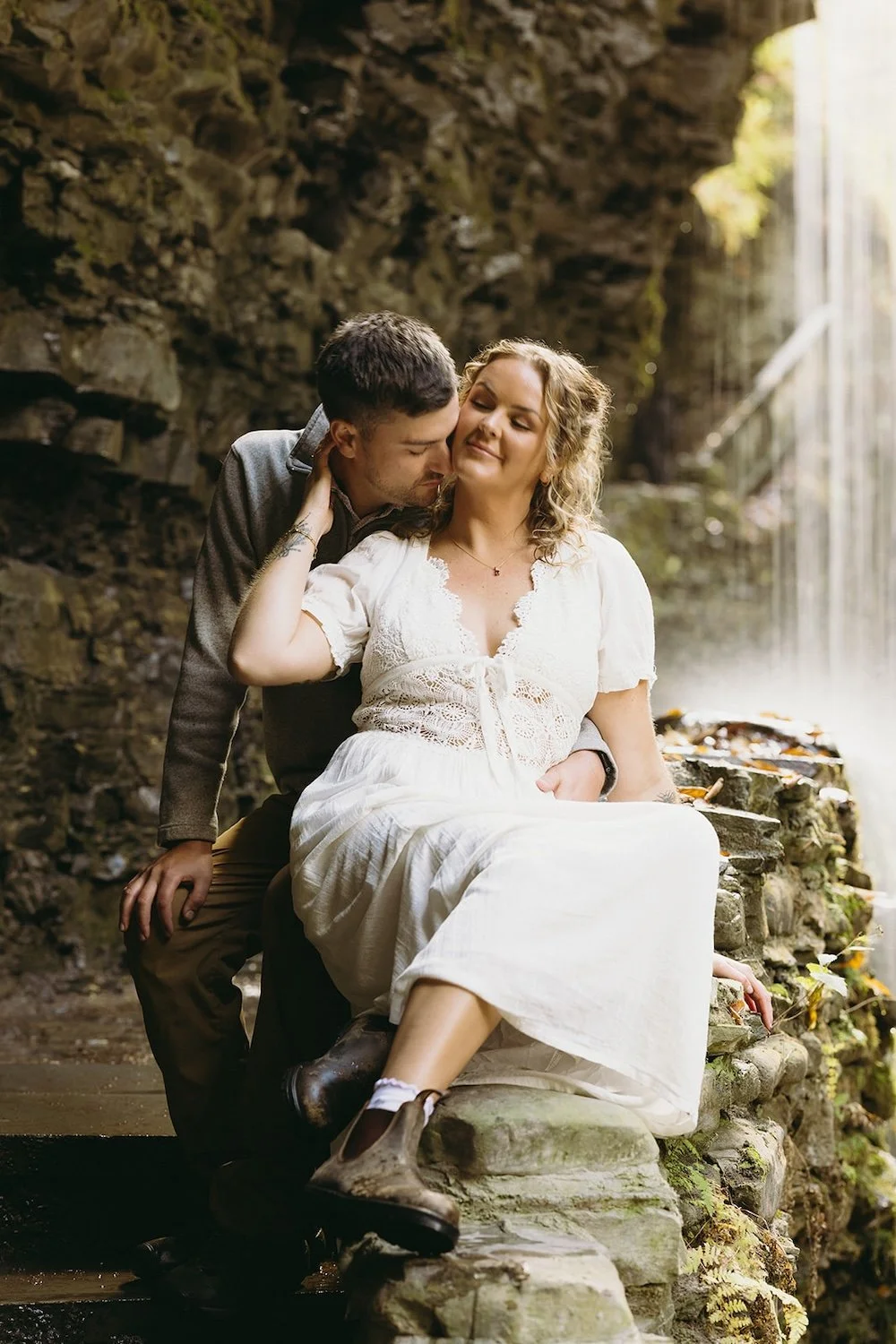 Earthy Engagement Photos at Rainbow Falls in Watkins Glen State Park | Brooke and Joe