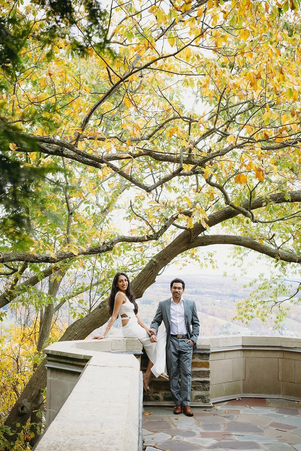 Dreamy Engagement Session at Garrett Memorial Chapel on Keuka Lake | Darshita and Kunj