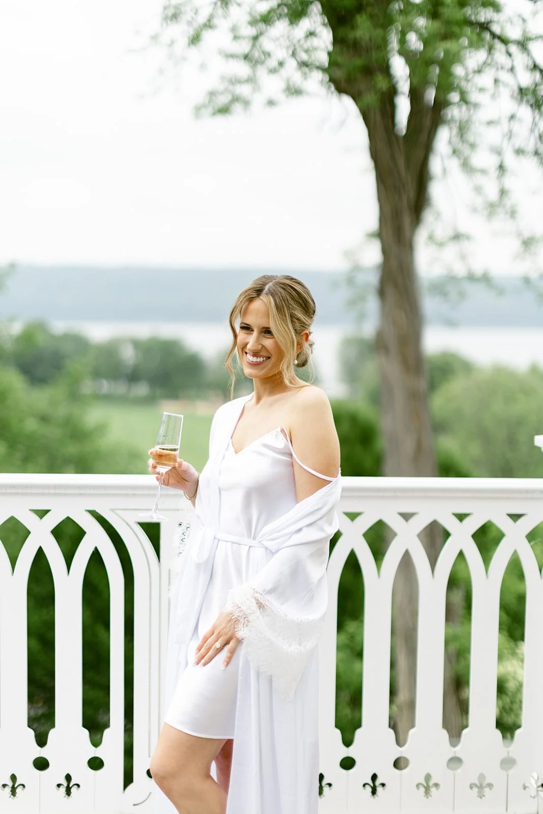 a bride getting ready for her wedding at the Inn at Taughannock Falls 