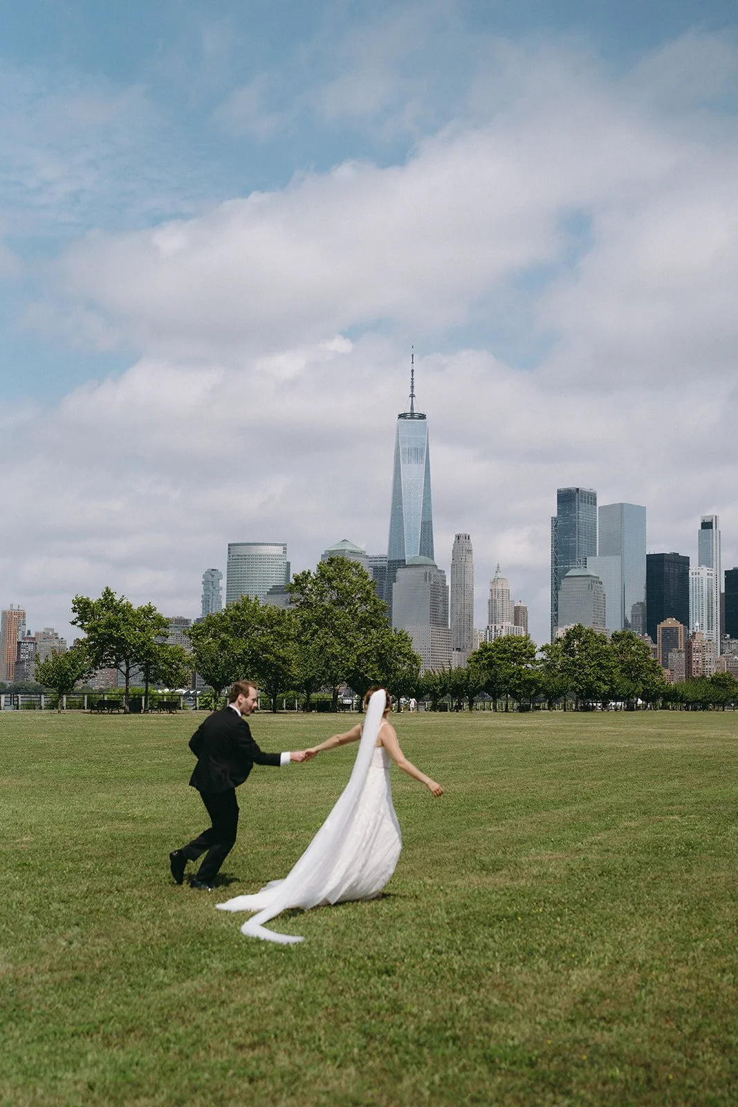Romantic wedding first look with bride and groom sharing a private moment