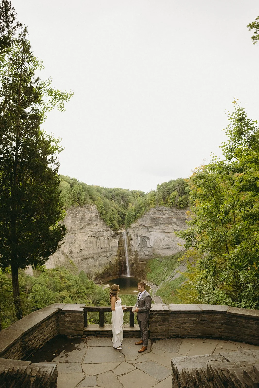 Emotional wedding first look before the ceremony in Upstate New York