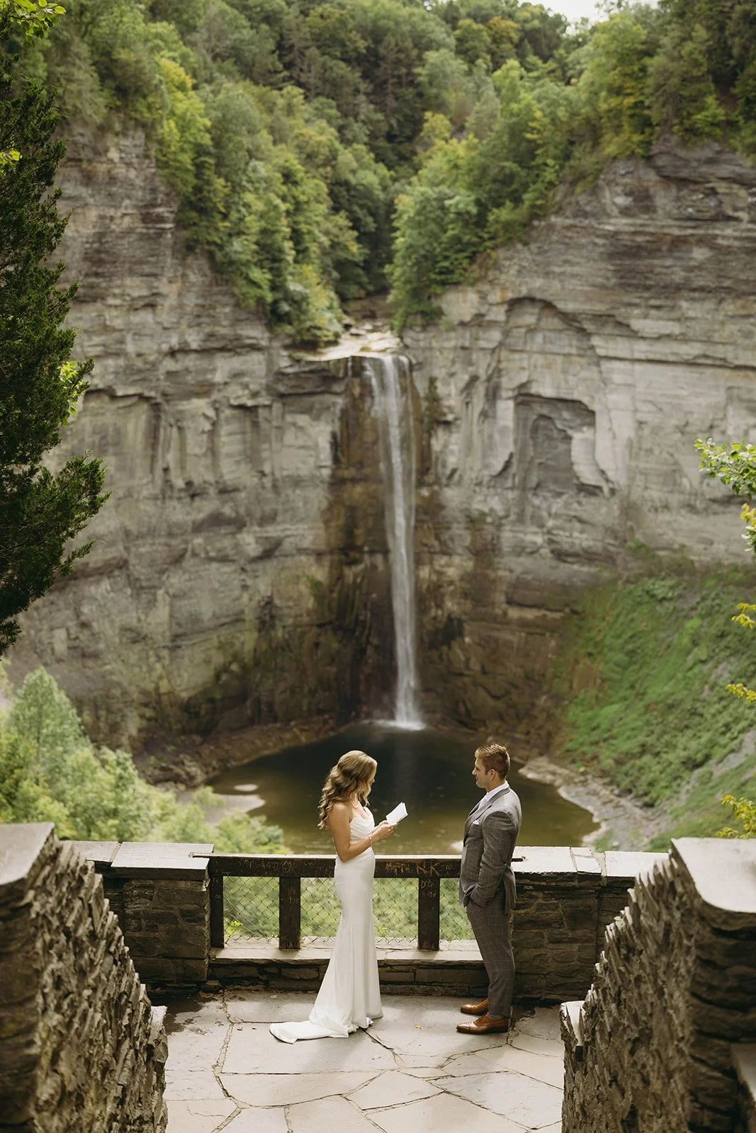 Emotional wedding first look before the ceremony in Upstate New York
