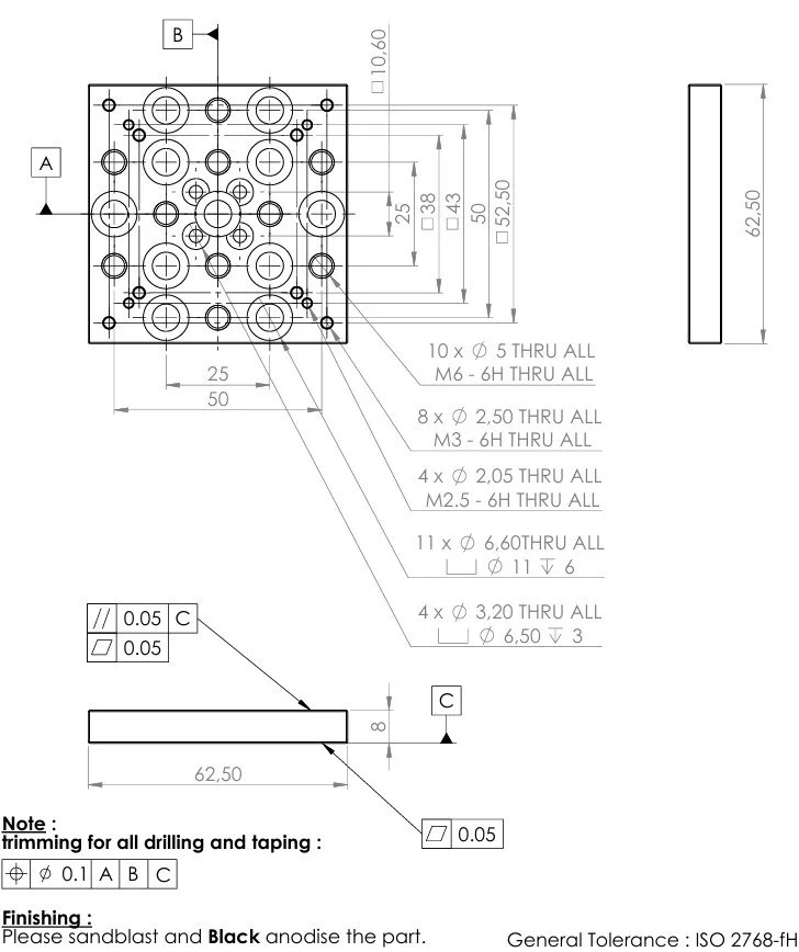 Adapter plate for C3/TT2/HS1 piezostage