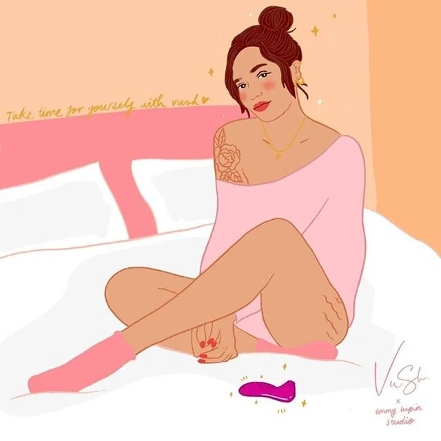 *self-love klaxon* You know I&rsquo;m a big champion of loving yourself ❤️and the absolutely gorgeous brand @vush_official asked me to work on an illo for them to help them #breakthestigma when talking about.. you guessed it - self-love of the sexual
