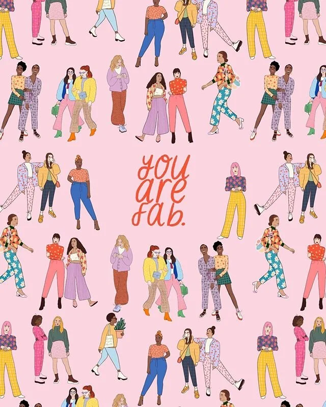 A wee pattern made out of my ladies from previous illustrations! Lovely to see them hanging out 👯&zwj;♀️👯&zwj;♀️👯&zwj;♀️👯&zwj;♀️ #illustration #patterndesign