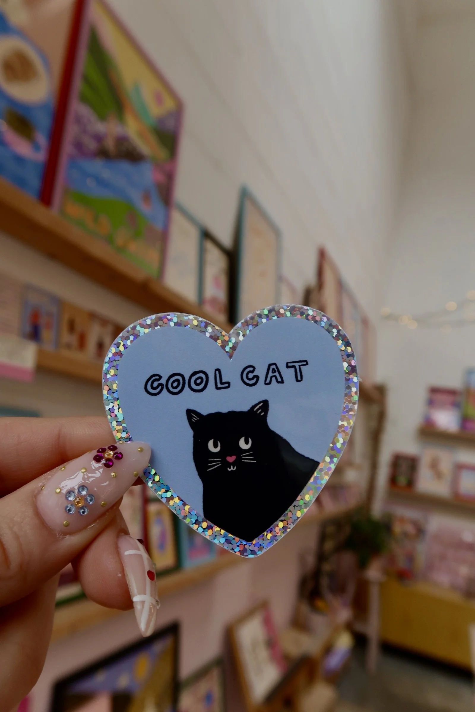 Cool Cat | Vinyl Holographic Sticker