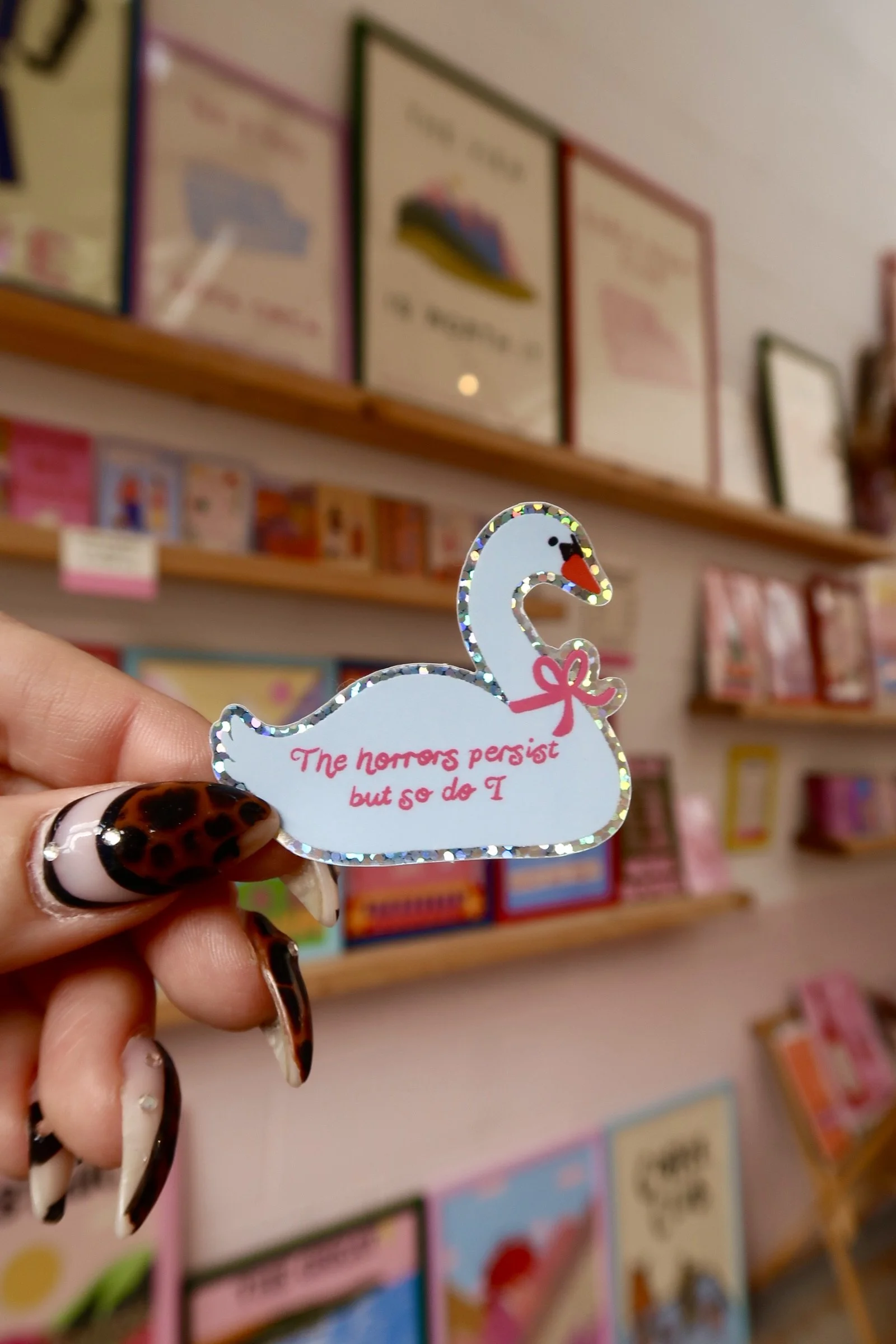 Glitter  Swan | Vinyl Sticker