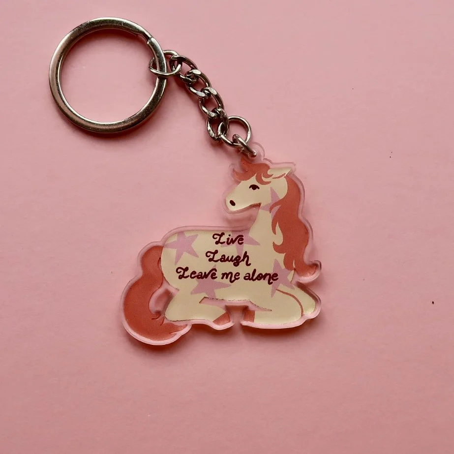Live, Laugh, Leave Me Alone Horse Keyring