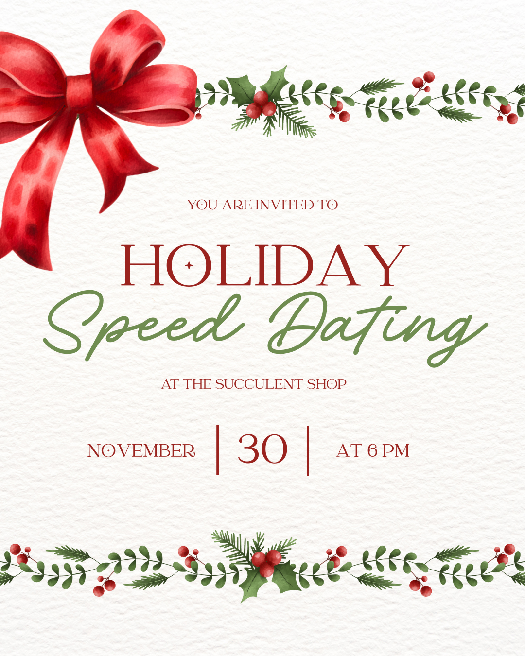 Holiday Speed Dating - Men's Ticket
