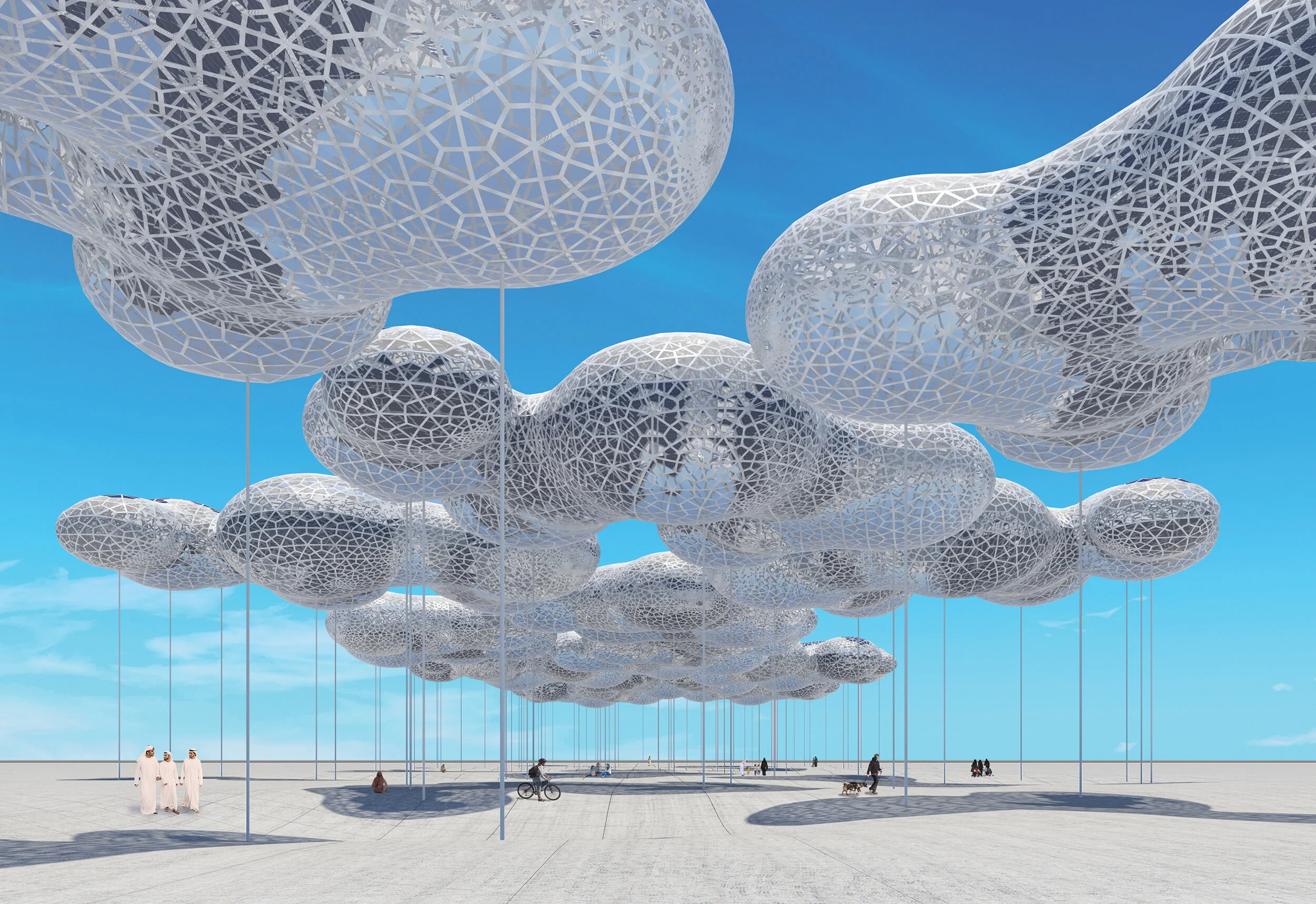 Cloud Field Ignacio Marti uses organic photovoltaic (OPV) to generate 1,172 MWh per year. A submission to LAGI 2019 Abu Dhabi.